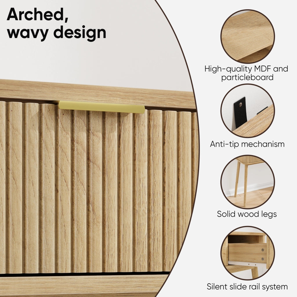 Scrivania con cassetti e ripiano ¨C Minimal ¨C Rovere multistrato 90x50x75