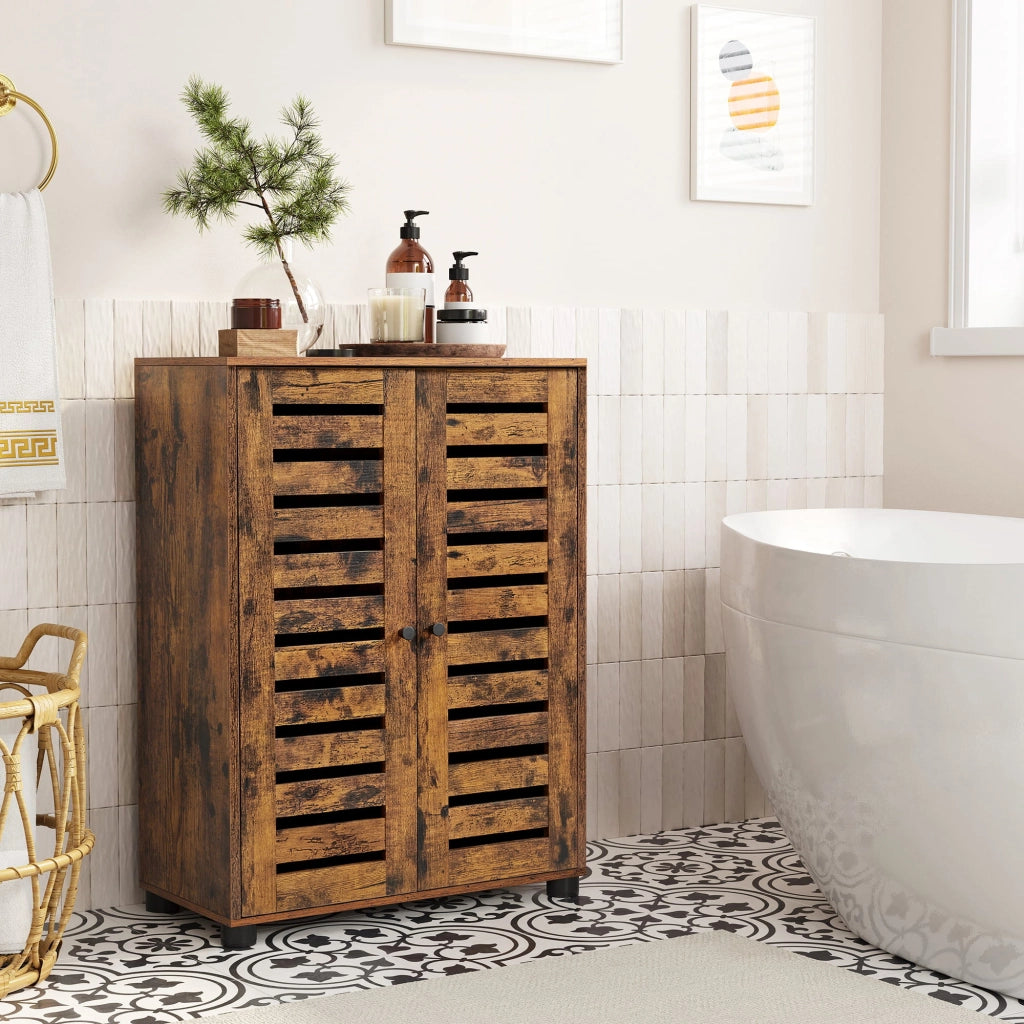 Mobiletto da bagno VALORA rustico marrone per organizzare lo spazio BBK142X01V1