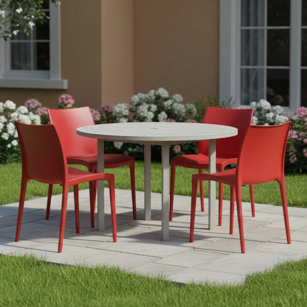 Grover, Sedia da Esterno 4 Sedie Made in Italy, Rosso
