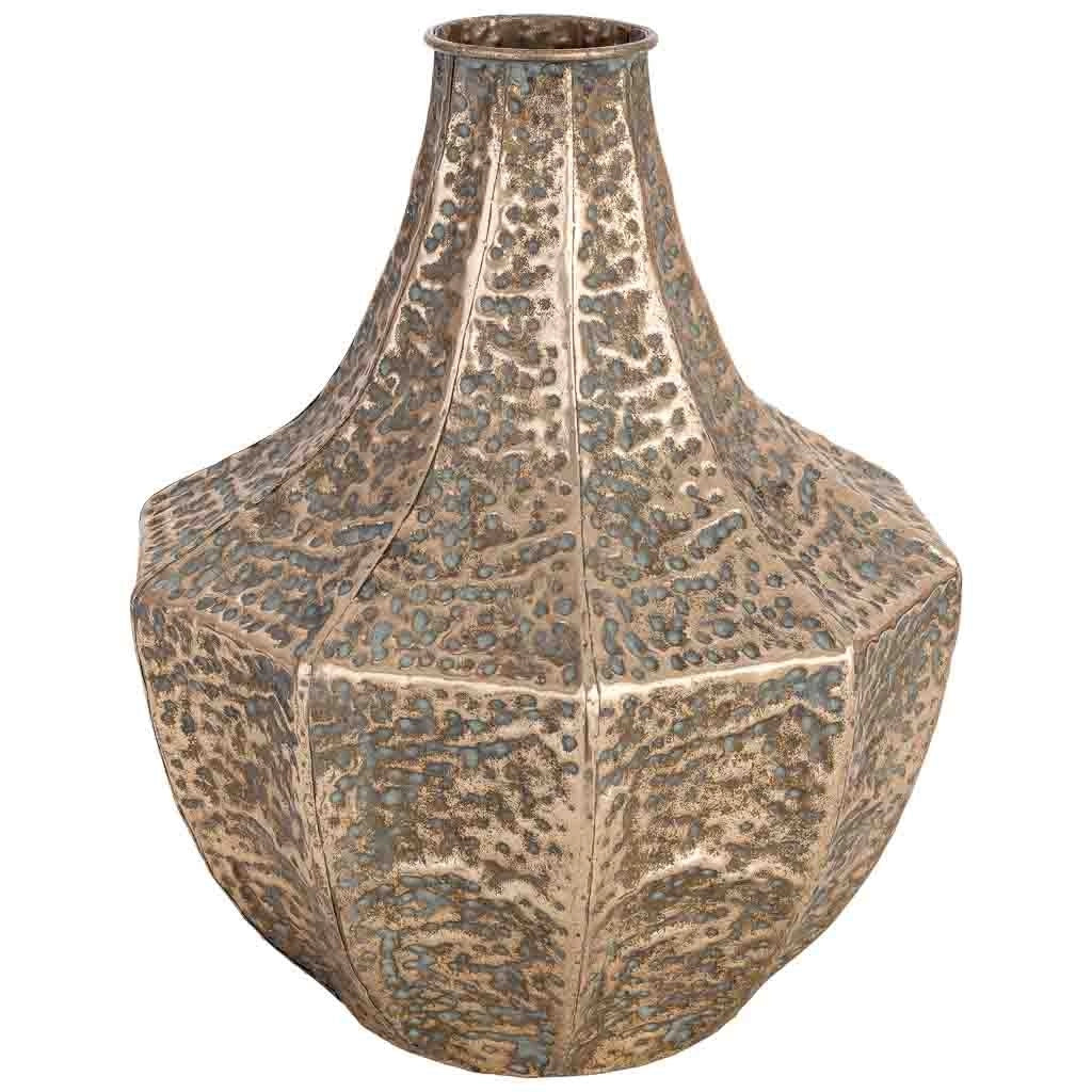 Vaso in metallo dorato 35,5 x 33,5 x 42,5 (h) cm