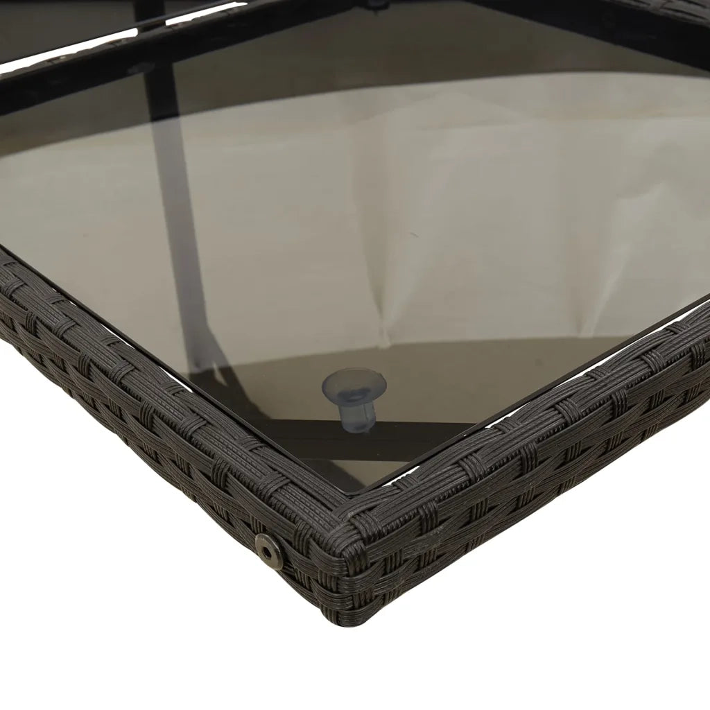 Set da Pranzo da Giardino 9 pz con Cuscini Nero in Polyrattan 3277686
