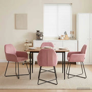 Sedie da pranzo 4 pcs Velluto (V) Rosa 55 x 50 x 84 cm 3428376