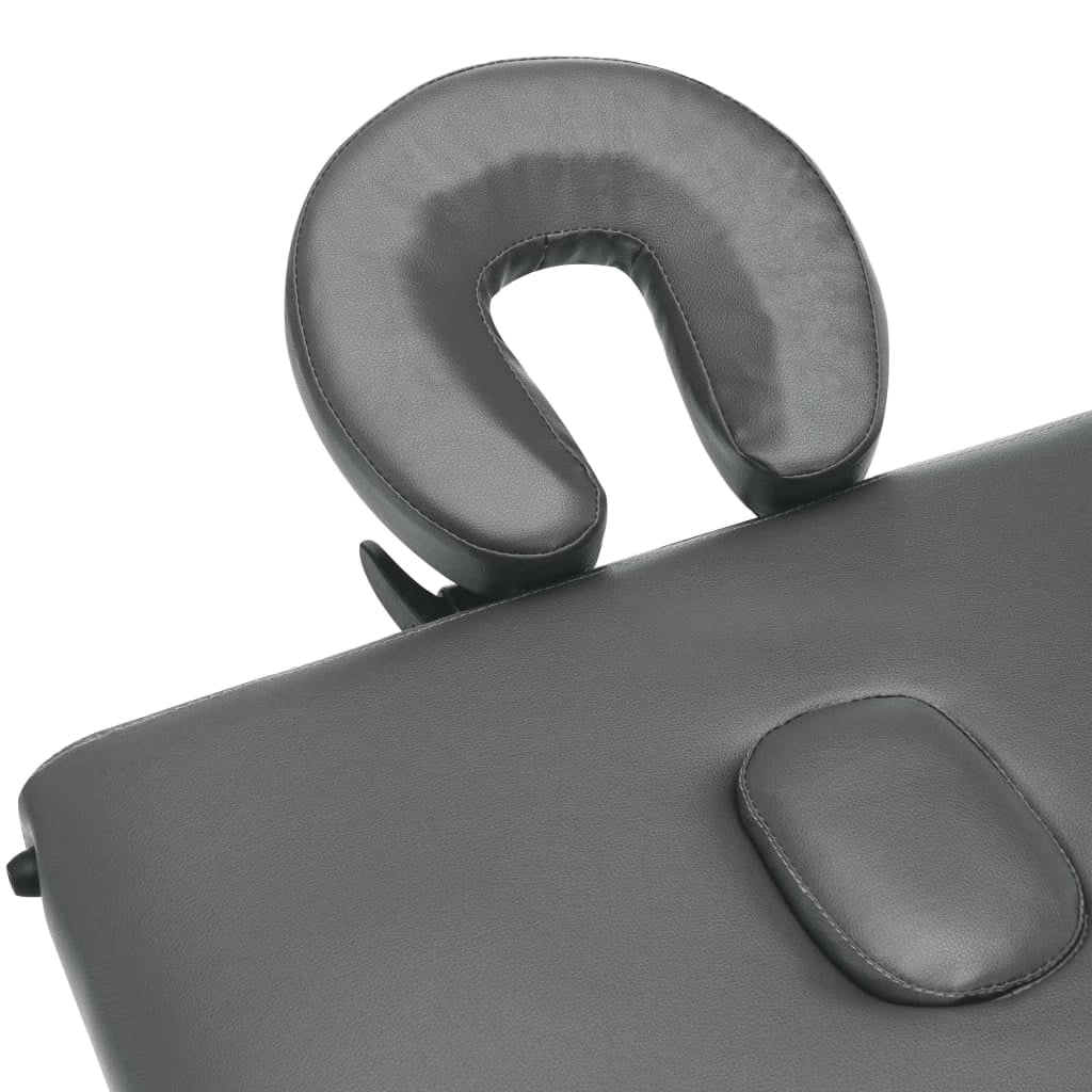 Lettino da massaggio a 2 sezioni con struttura in acciaio inox 186 x 68 cm antracite 02_0001797