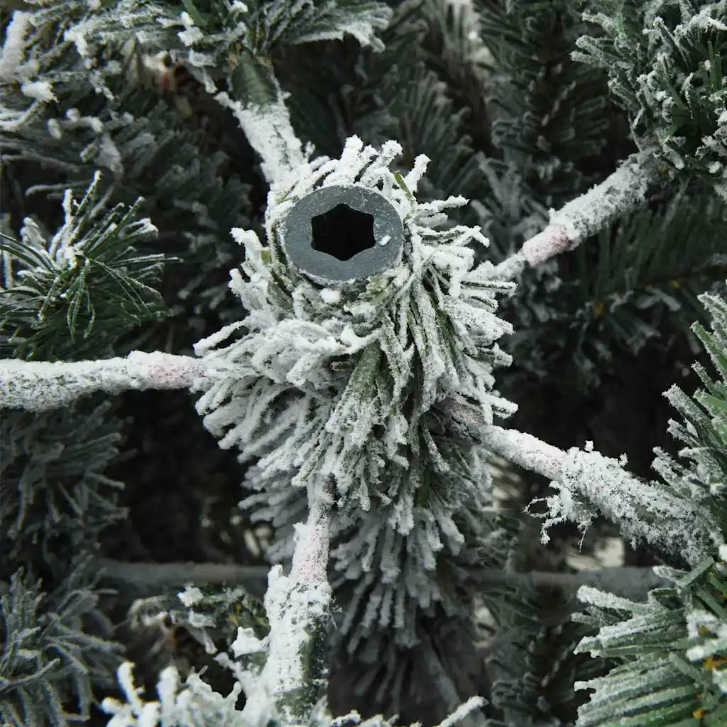 Albero di Natale Artificiale Snodato Foderato di Neve Bianco