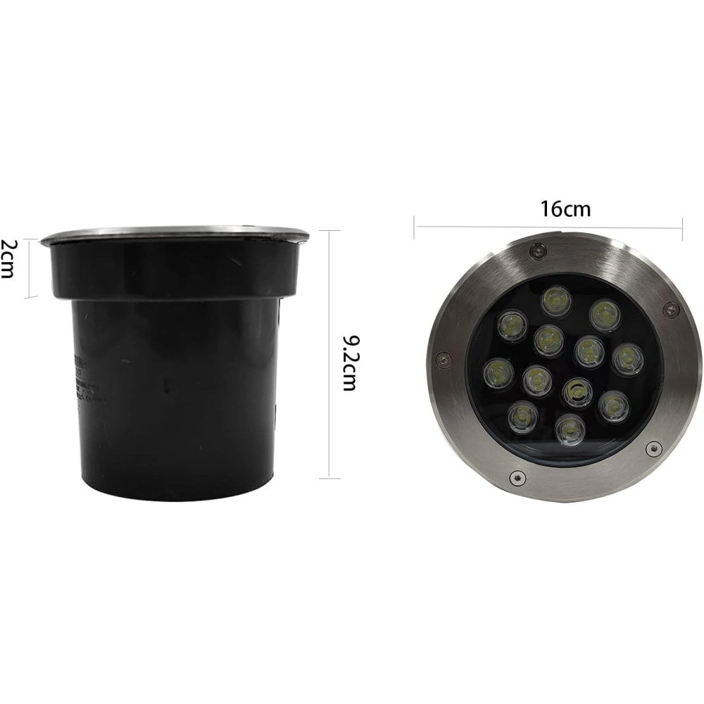 Trade Shop - Faretto Led Segnapassi Watt Giardino Ip65 Calpestabile Per Esterno Impermeabile - -bianco Caldo-12 Watt