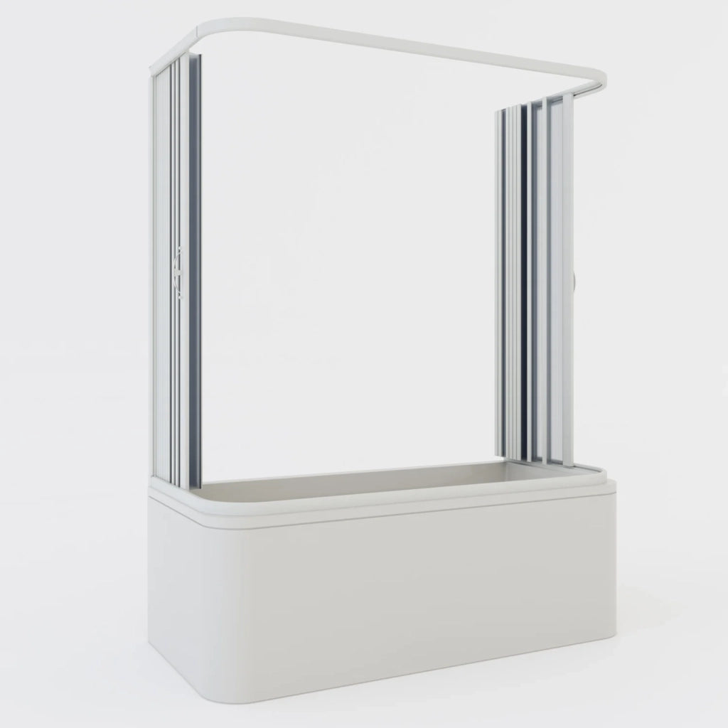 Box a 3 lati sopravasca in PVC a soffietto 70x150x70 cm H 150 mod. Tagete con apertura centrale