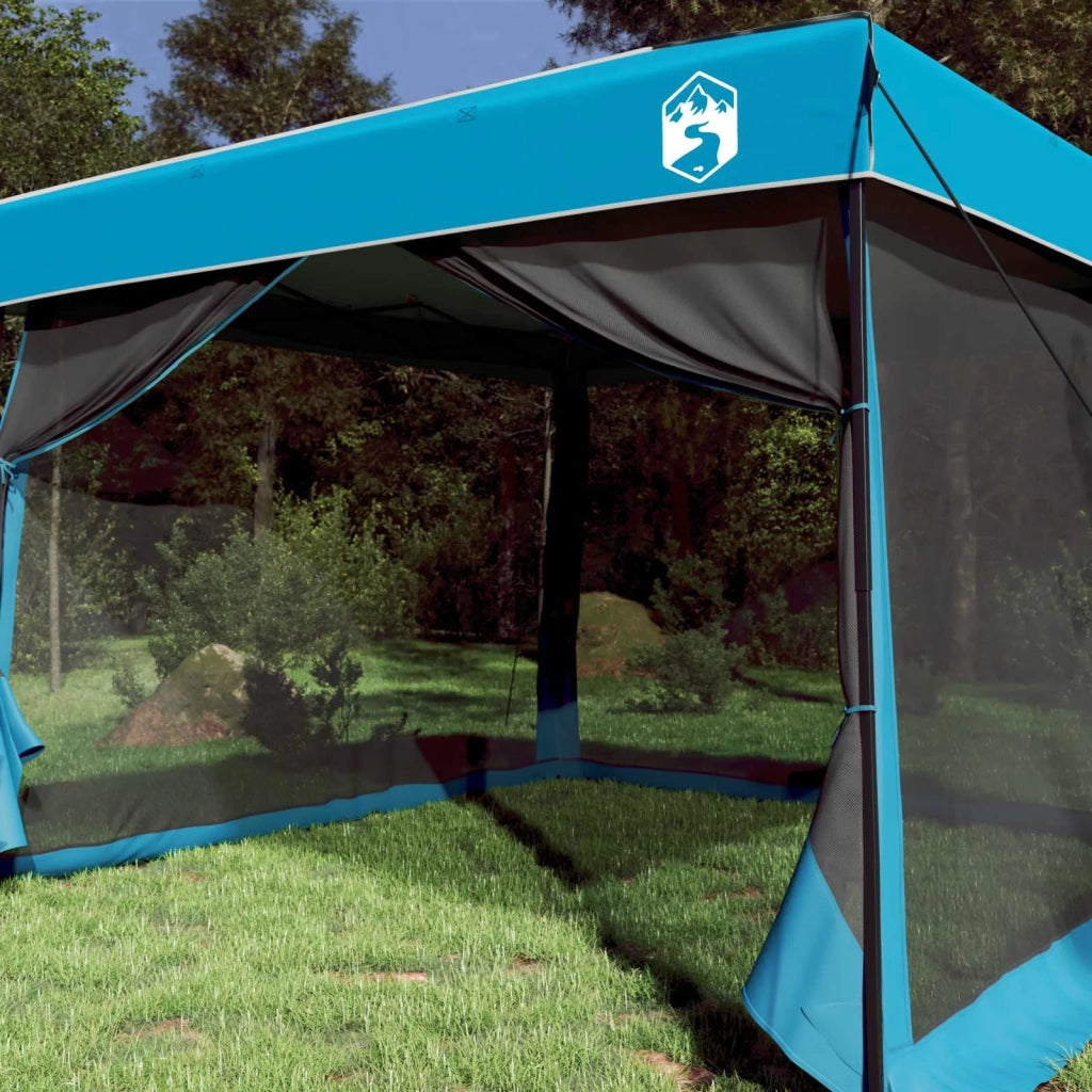 Set di Tende da Campeggio con tetto 2 pcs Blu Taffeta e Tessuto