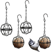 Pacchetto da 4 pezzi di Ospitatore per palline di suet, supporto per uccelli metallico appeso con uncino a forma di S, cassetto per palline di suet per moffette, merli