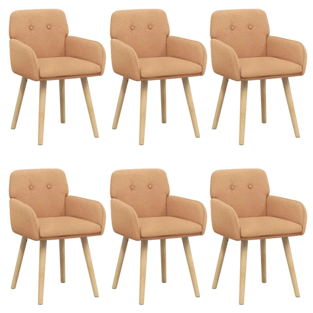 Sedie da pranzo 6 pcs Bouclé Beige 59 x 56 x 86 cm 3428282