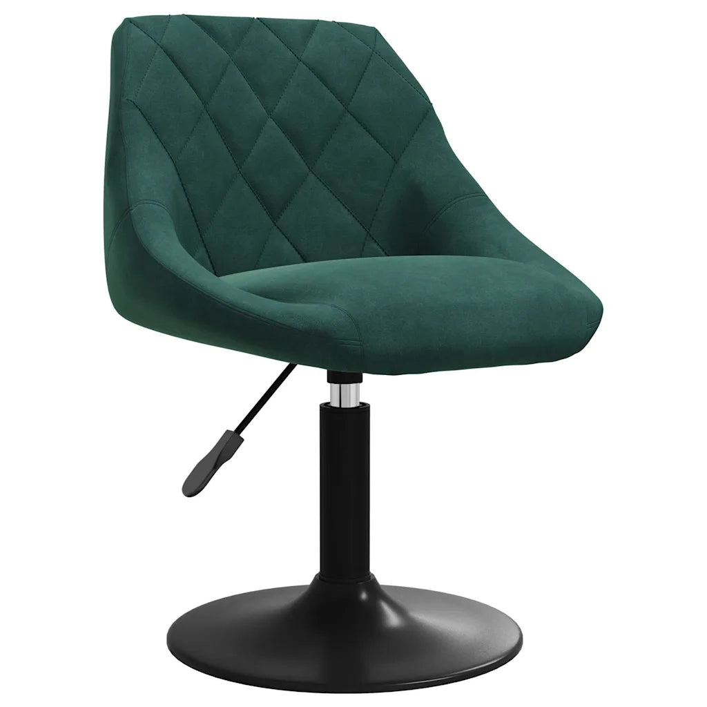 Sedie da Pranzo Girevoli 4 pz | Sedie da cucina Verde Scuro in Velluto