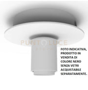 ALESSIA-1L N Lampada da soffitto struttura nera tonda senza vetri attacco E14