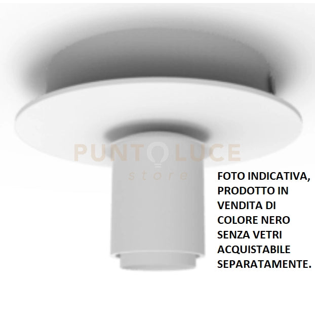 ALESSIA-1L N Lampada da soffitto struttura nera tonda senza vetri attacco E14