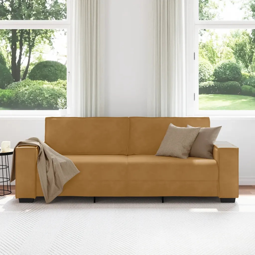 Divano a 3 Posti-Sofa 3 Posti Marrone 180 cm in Velluto 709898