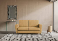 Divano 2 Posti 172x85x85 cm Yasel in Tessuto Ocra