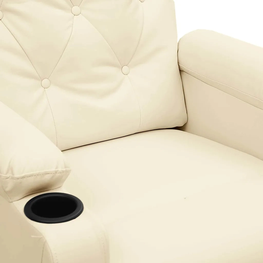 Divano Sedia-Poltrona Reclinabile Elettrica Crema in Similpelle 158653