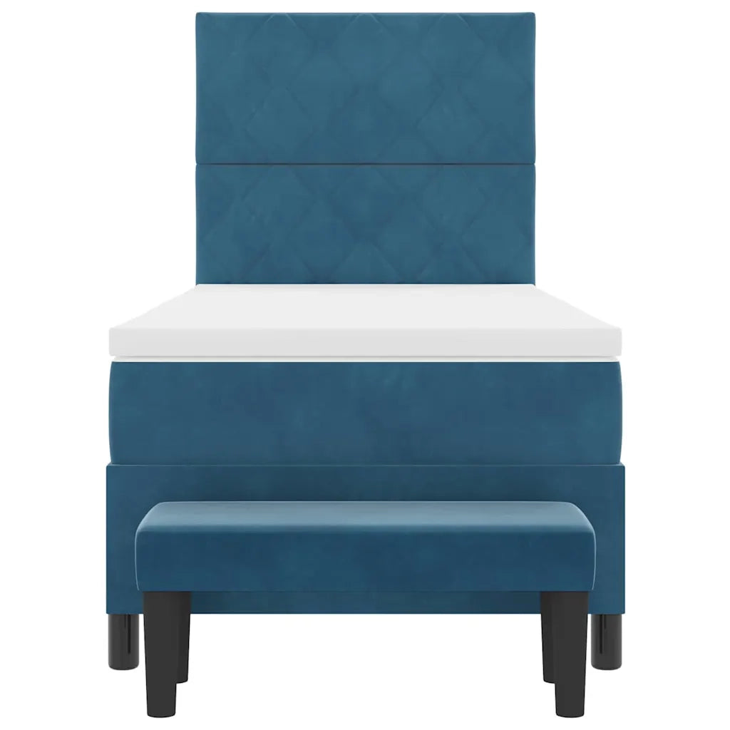 Letto a molle con testiera Blu scuro 200 x 100 cm Velluto 3344562