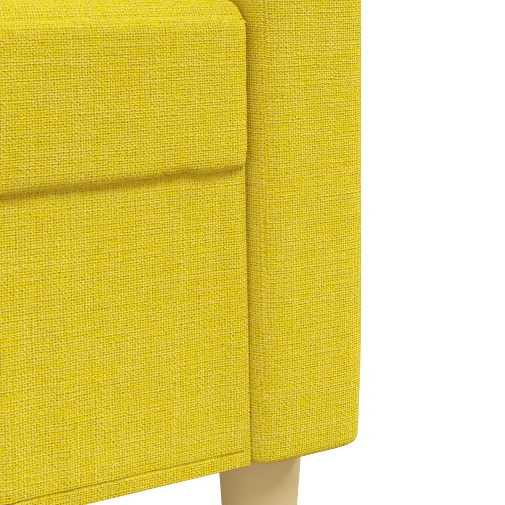 Set di Divani 3 pz con Poggiapiedi Giallo Chiaro in Tessuto 3278308