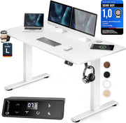 ® Scrivania Elettrica 140 x 70 cm Ergonomica Regolabile Altezza Caricatore Wireless Porta USB-C/A Display LCD Funzione Memoria Carico Max 80kg