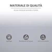Armadietto Mobile Ripiano Regolabile Chiusura di Sicurezza per Casa Ufficio Garage Acciaio 80x40x92.5cm Grigio