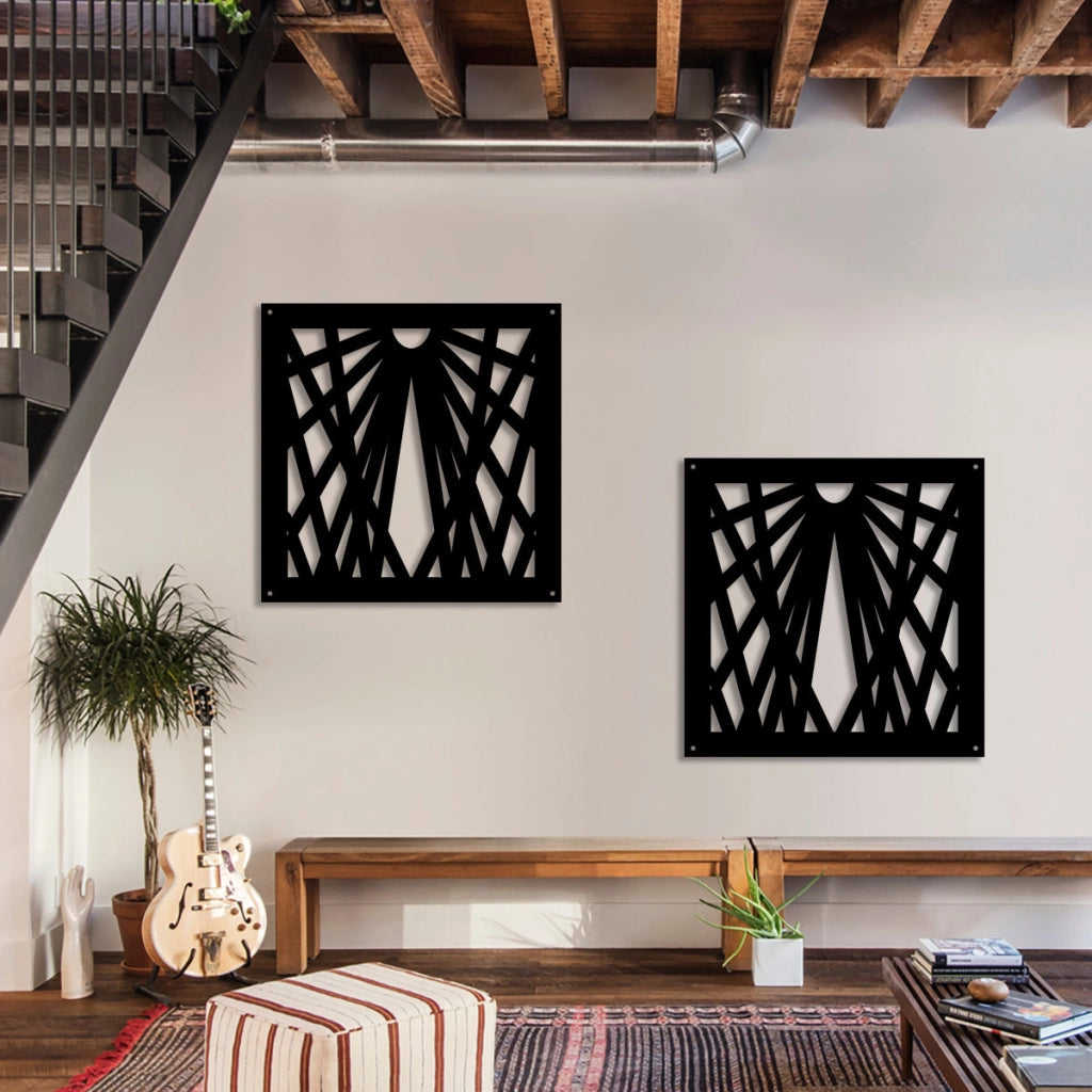 LASER - Pannello in PVC traforato - Parasole Misura: 98x98 cm, Colore: nero