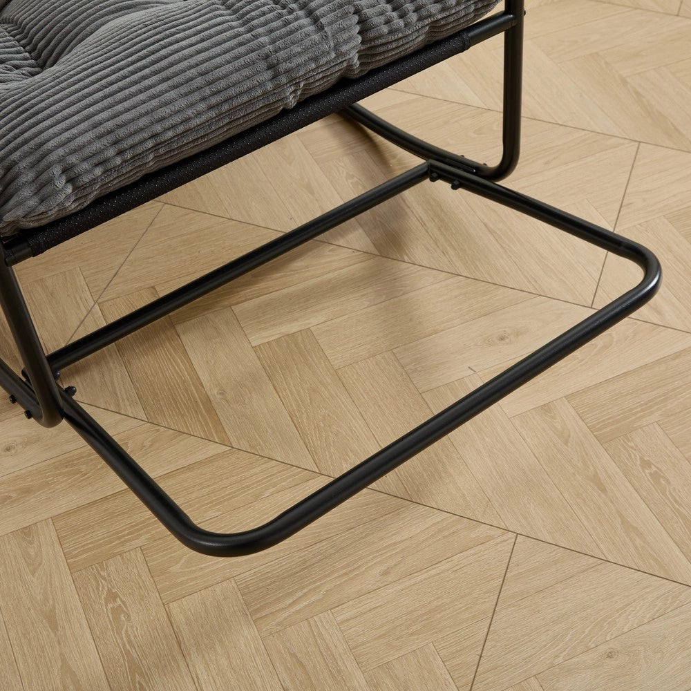 Poltrona a Dondolo con Cuscino ¨C Xylo ¨C Nero, Grigio