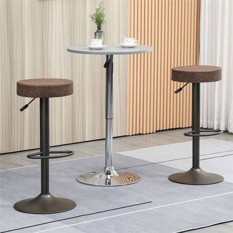 SET 2 SGABELLI GIREVOLI CON ALTEZZA REGOLABILE 35X36X64-85CM MARRONE