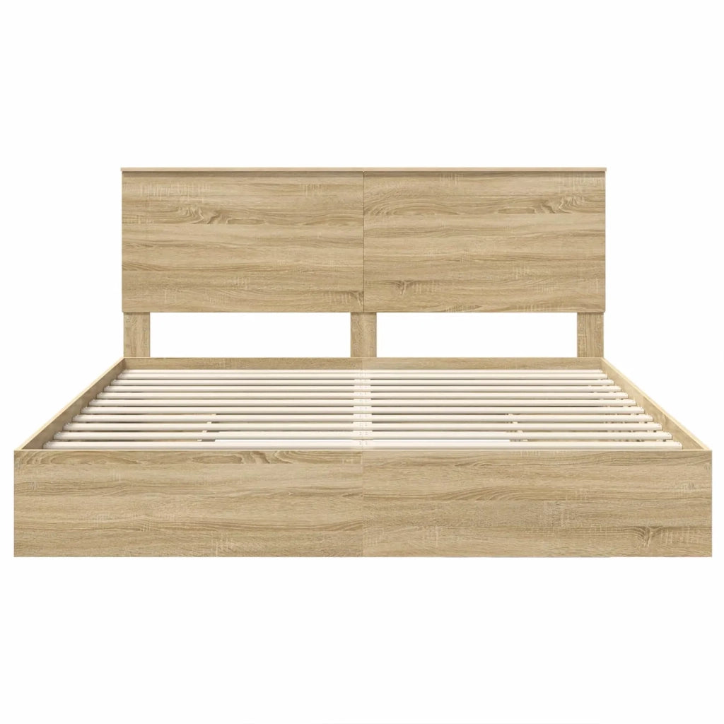 Letto con Contenitore con testiera Rovere Sonoma 180 x 200 cm 3409526