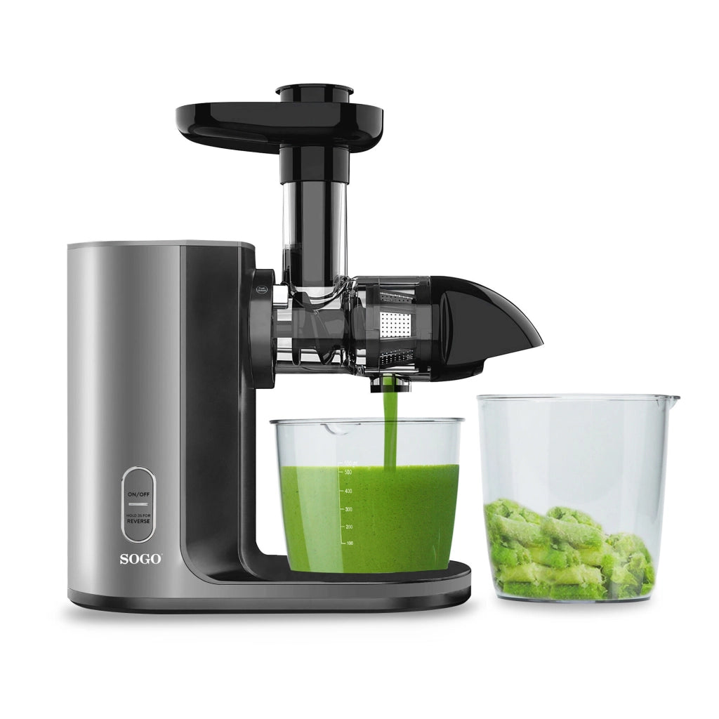 Estrattore di succo a freddo 150W con funzione inversa, sistema a bassa velocità 85-115 rpm con doppio contenitore - Sogo