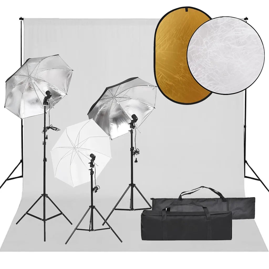 Kit per Studio Fotografico con Set Luci, Fondale e Riflettore cod mxl 66420