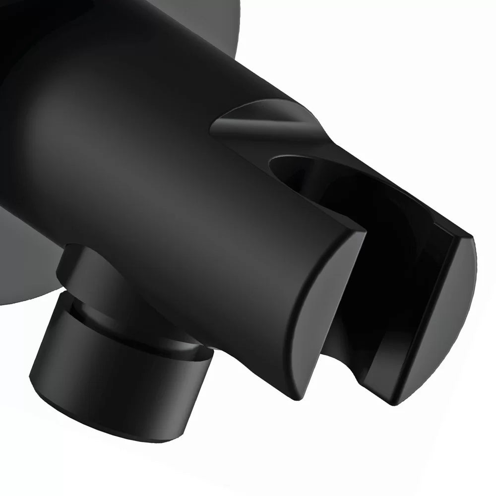 Presa acqua e supporto doccino minimale nero opaco
