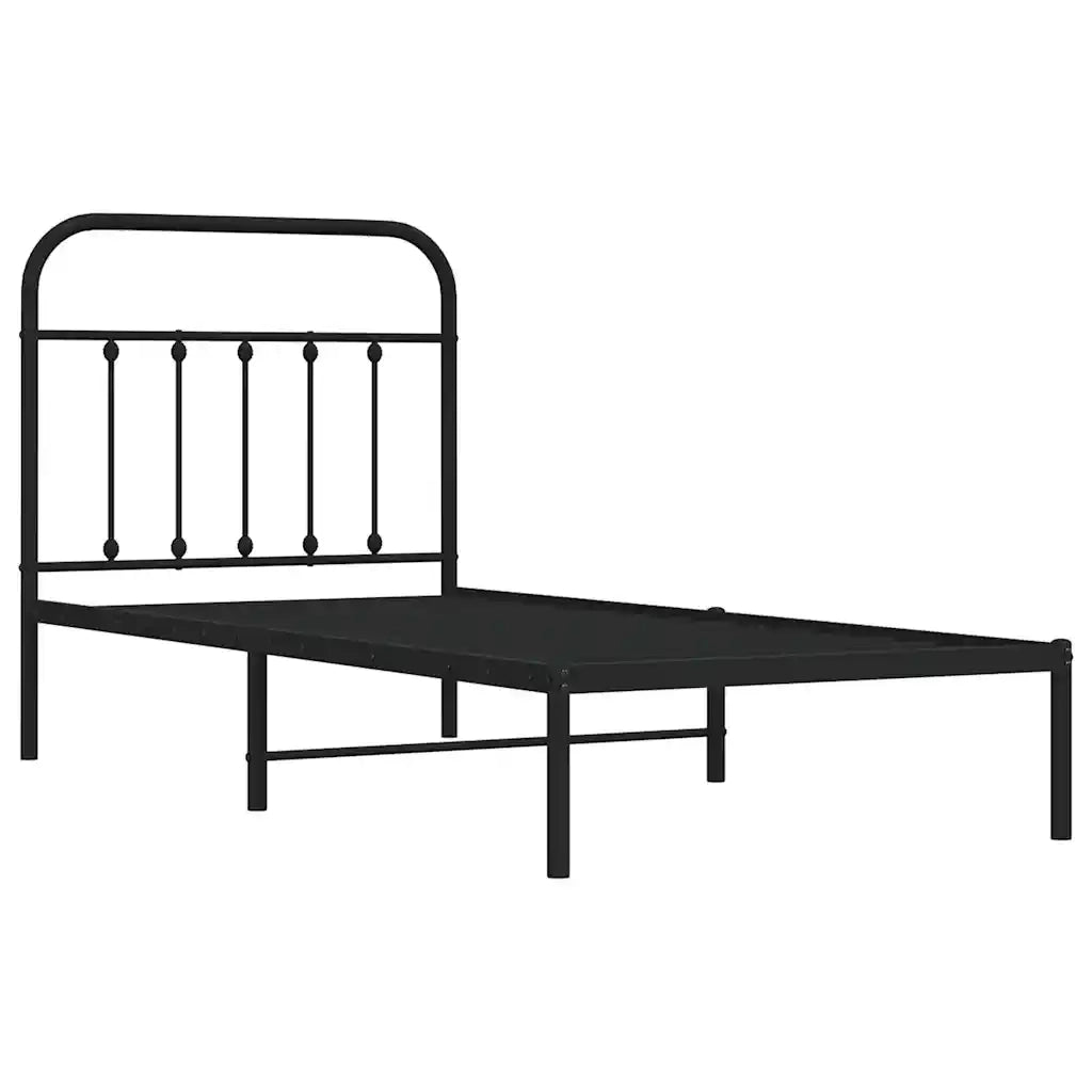 Giroletto con Testiera in Metallo Nero 90x200 cmcod mxl 126869