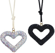 Set di 2 Ornamenti per Specchietti Rettangolari Auto a Forma di Cuore