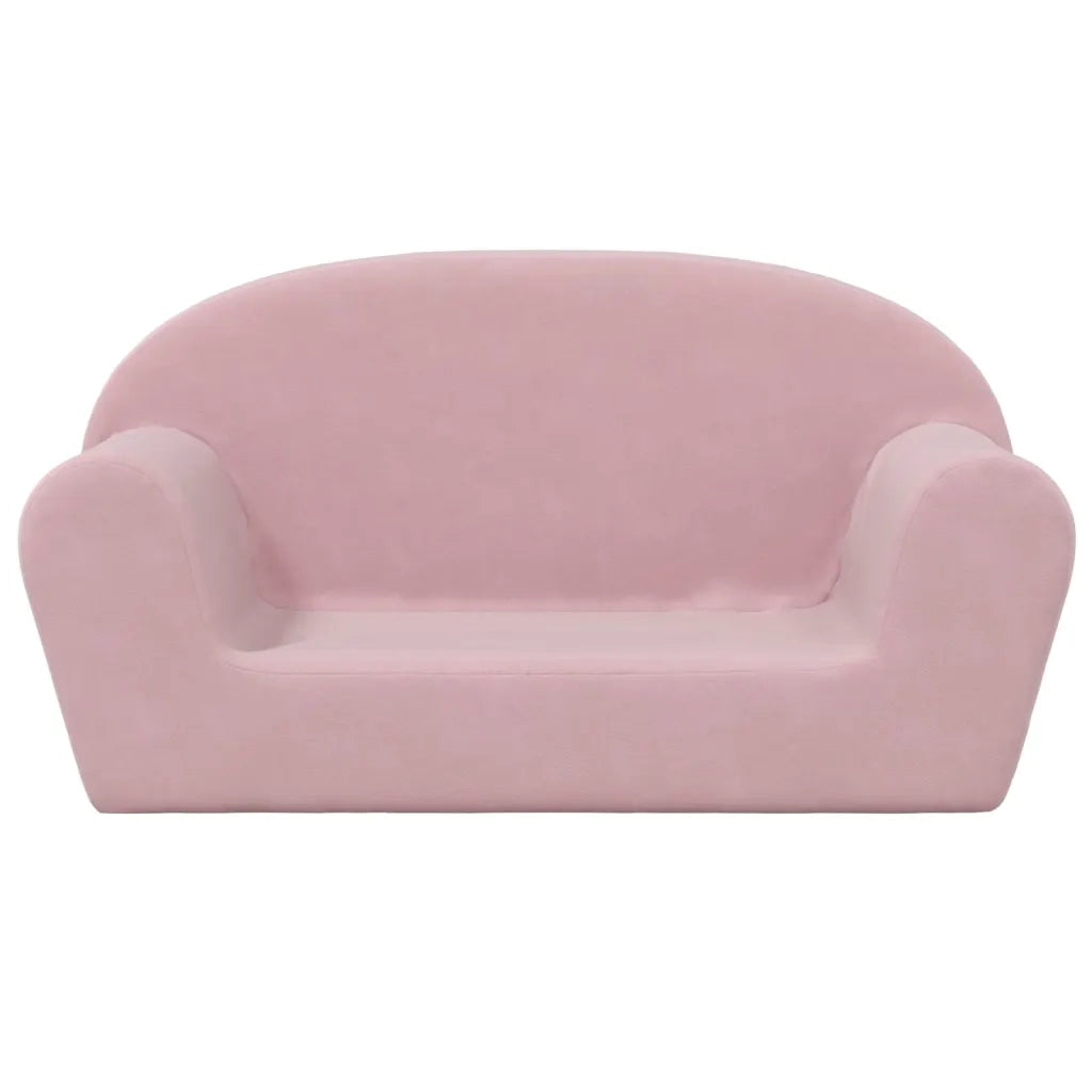 Divano | Divano da soggiorno | Sofa per Bambini a 2 Posti Rosa in Morbido Peluche