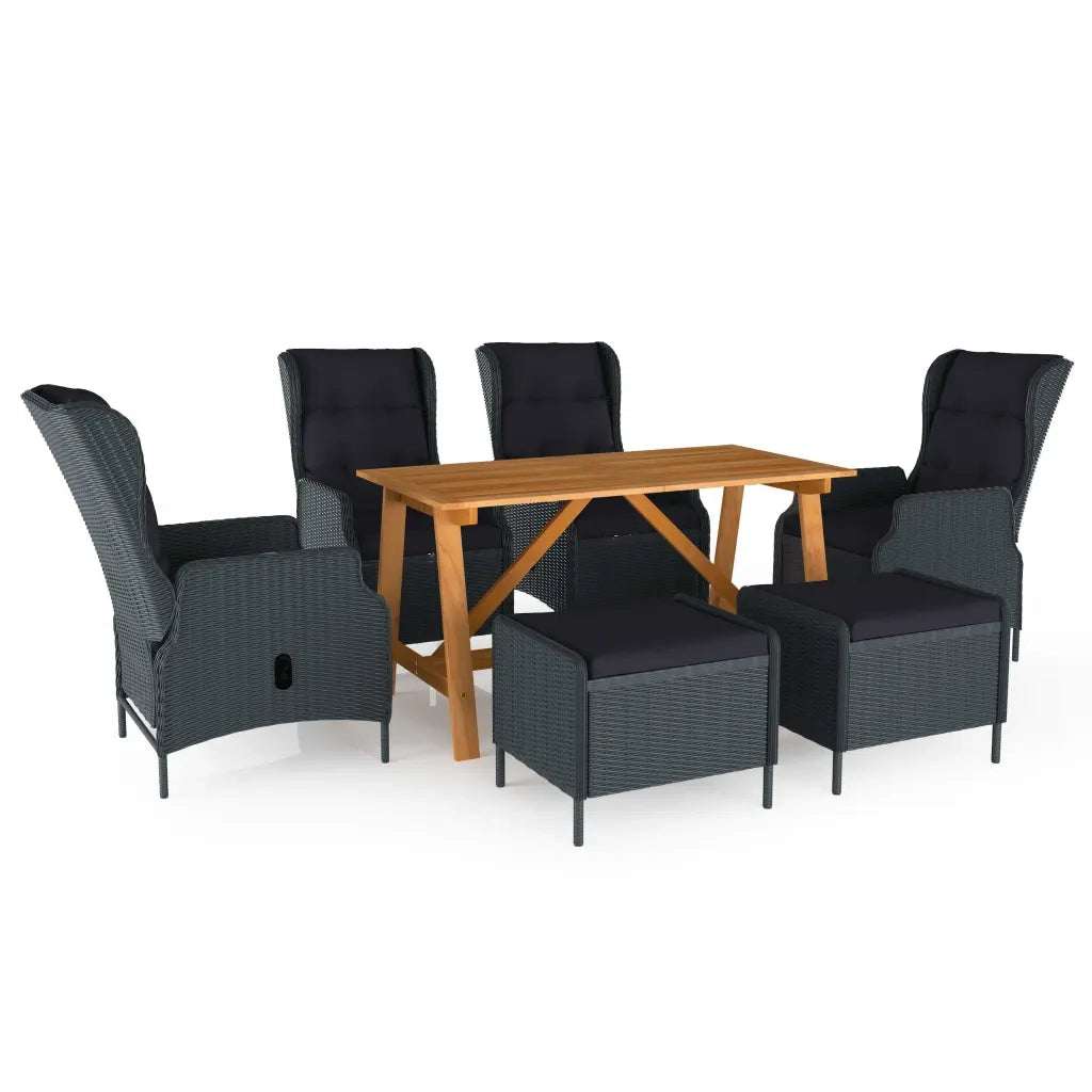 Set Mobili da Pranzo per Giardino 7 pz Grigio Scuro cod mxl 42228