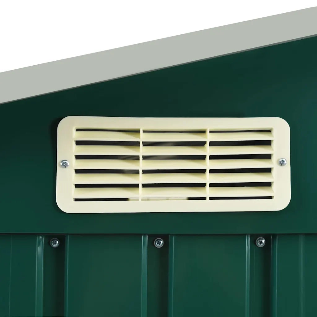 Capanno da Giardino con Scaffali Verde 205x130x183 cm in Ferro 47104
