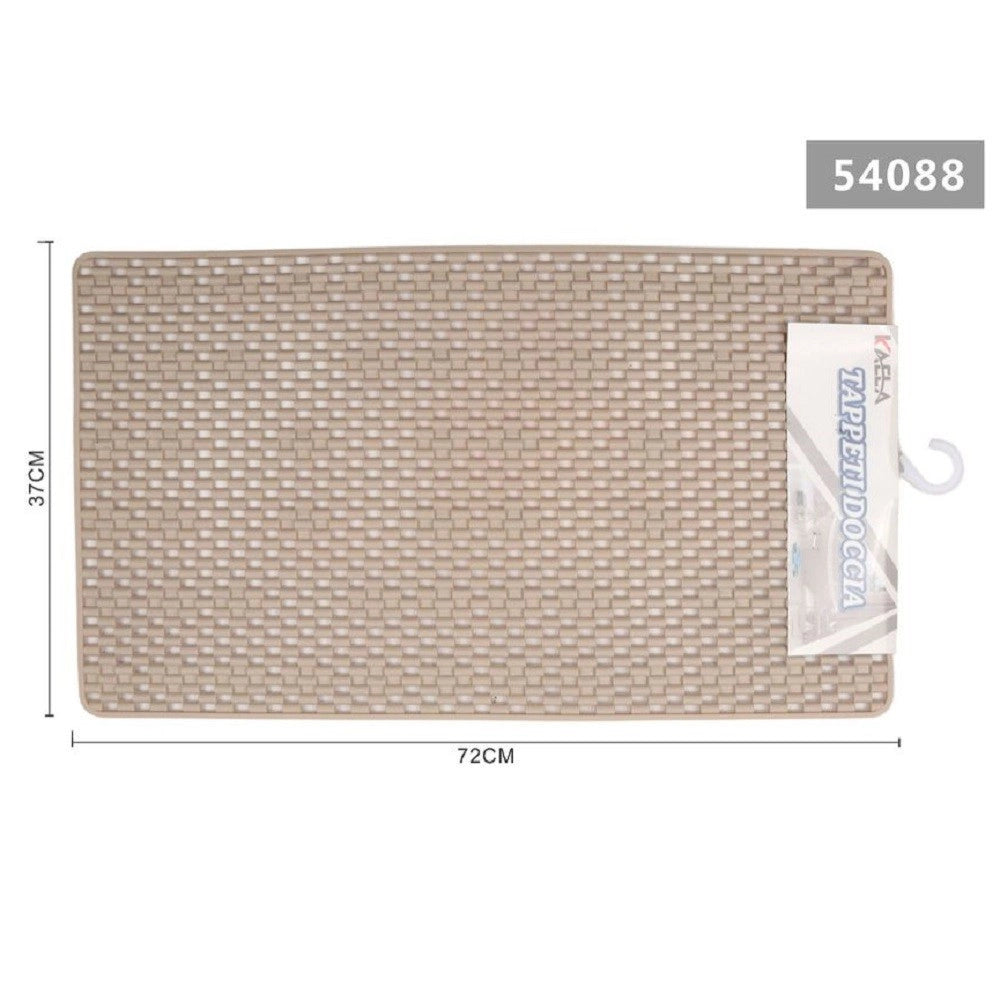 Trade Shop - Tappeto Per Doccia Tappetino Vasca Da Bagno Rettangolare 37 X 72 Cm Beige 54088 -