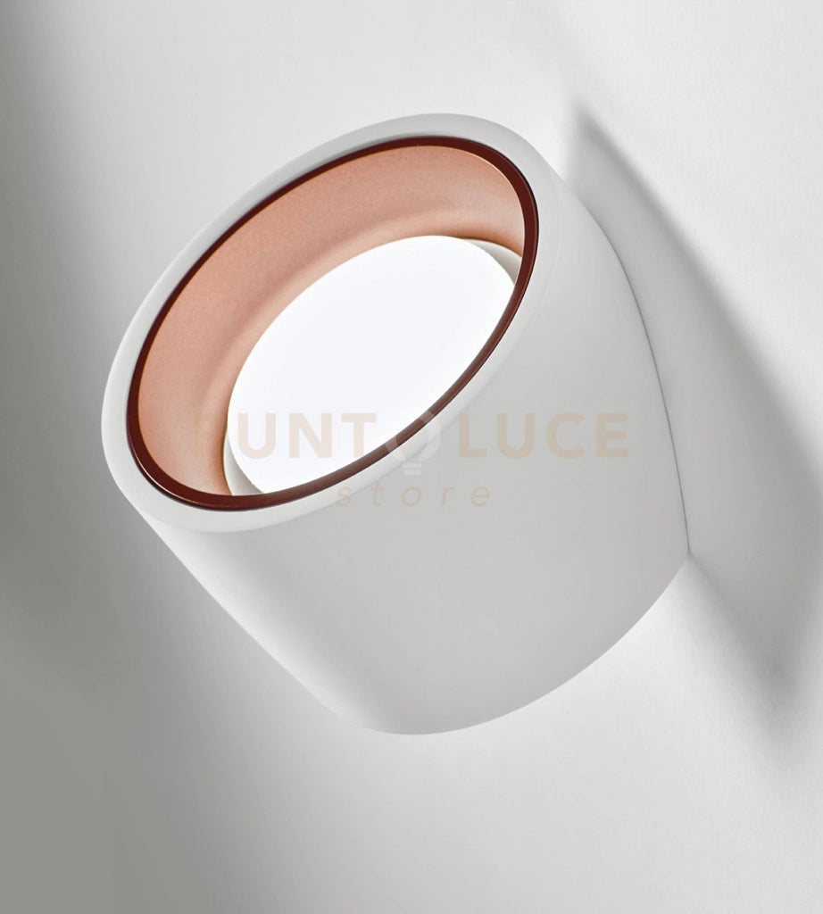 NASSO applique da Parete 1 Luce attacco GX53 Tonda rame in gesso e alluminio d.12cm  60°