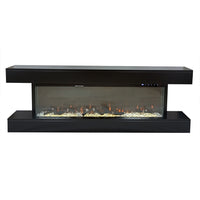 Camino Elettrico da Parete o Incasso Alaro Ultra+ 152x18x52 cm Effetto Fiamma Telecomando in MDF Nero