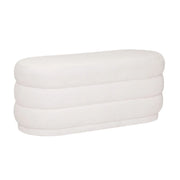 Panchina Imbottita in Tessuto Boucl√© Bianco ‚Äì 100 x 40 cm