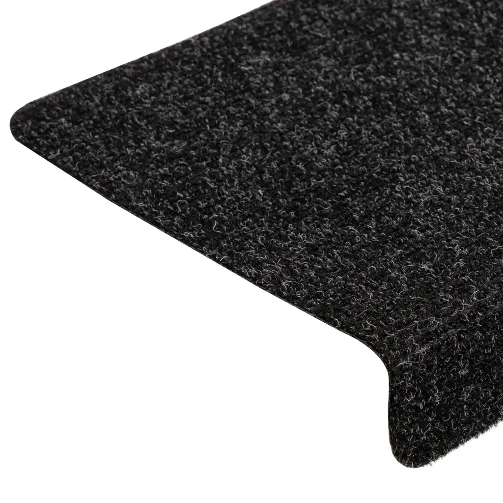 Tappetini per scale autoadesivi 15 pz 65x21x4 cm neri bordo rettangolare 134563