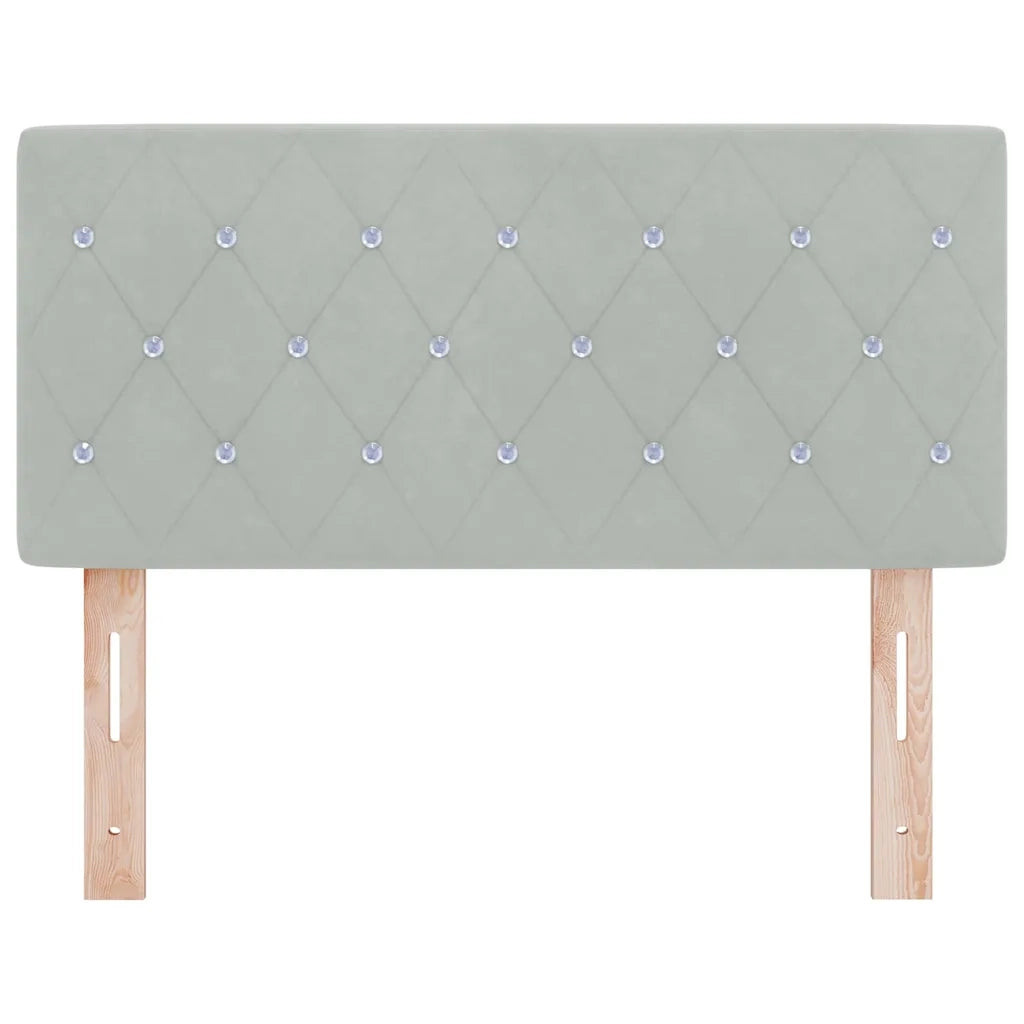 Testiera LED con strisce LED Grigio chiaro 90 cm Velluto 3338047