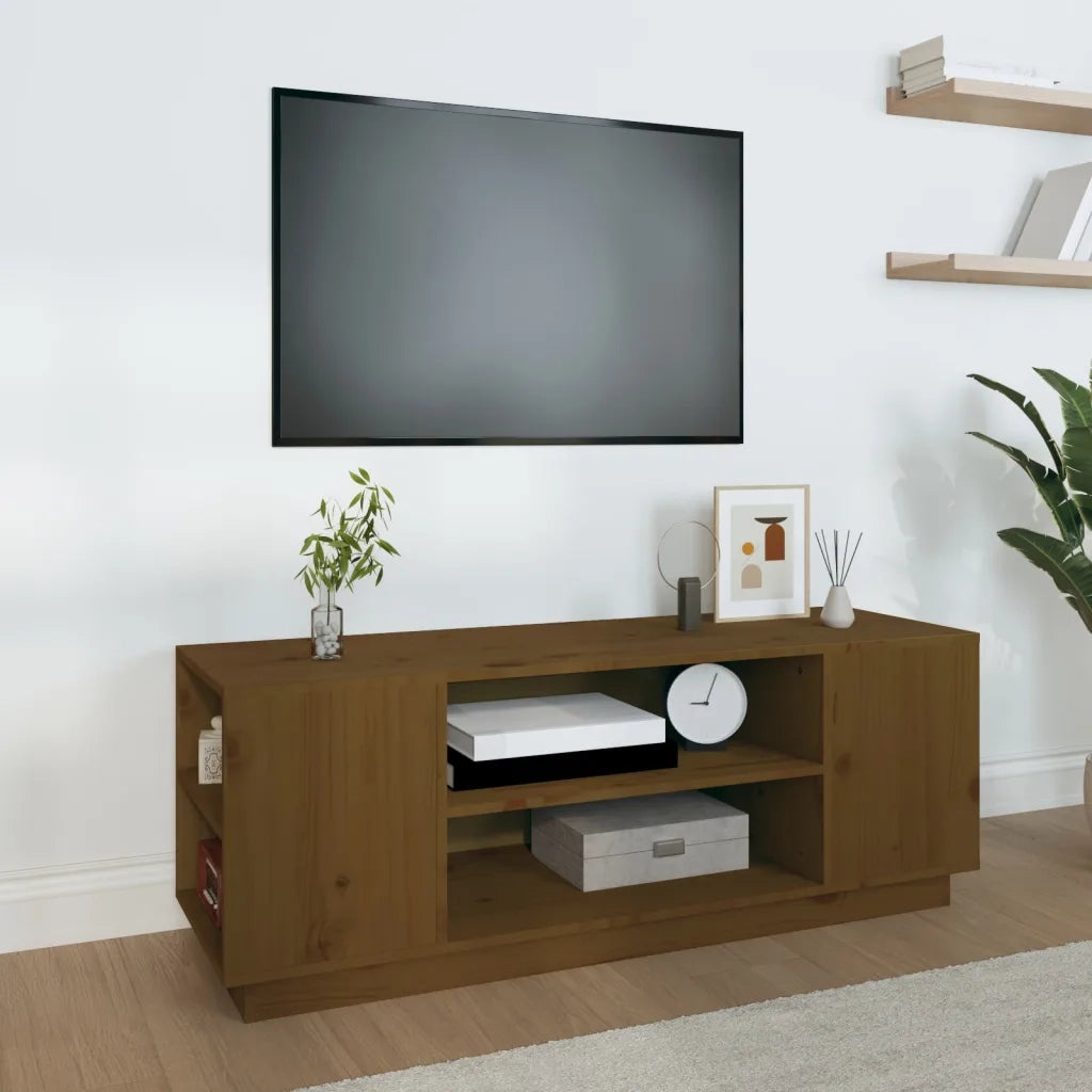 Mobile Porta TV ambra 110x35x40,5 cm in Legno Massello di Pino 814412