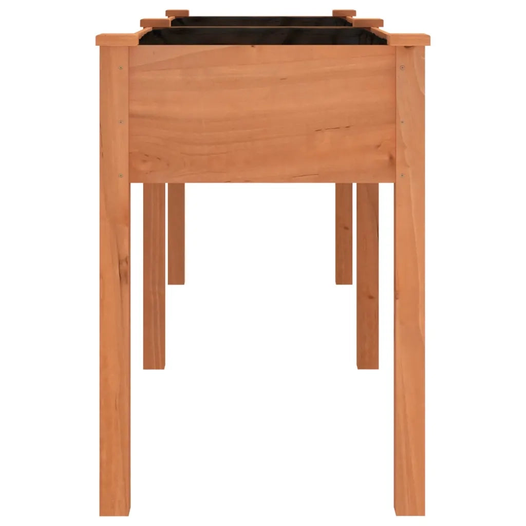 Fioriera | Cassetta per fiori | Vaso con Fodera Marrone 203x53x76cm Legno Massello di Abete