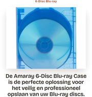 Etichetta Blu-ray 6 Disco - Sostenibile - Copertura in Polipropilene - Copertura Transparente - 172 x 135 x 21 mm - Contenitore Ufficiale - Cassetta di Film