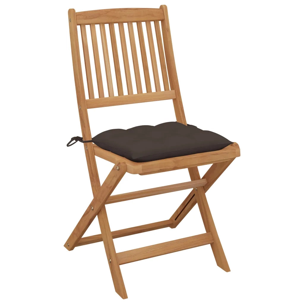 Sedie da Giardino Pieghevoli 6 pz con Cuscini Massello Acacia 3065511