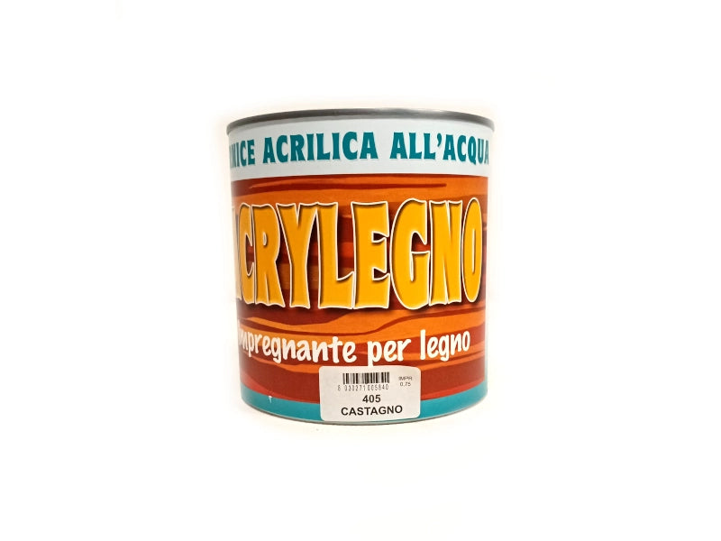 Vernice acrilica impregnante Acrylegno 405 Castagno 750ml legno esterno interno