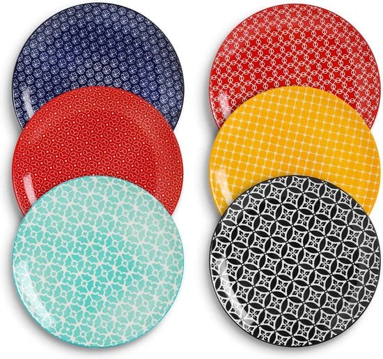 Piatti da Cenere in Ceramica 10.5" Set di 6 - Piatti per Pasta Insalata e Dessert per Picnic Festa - Natale Matrimonio Festa della Mamma - Piatti Piani Resistenti al Lavastoviglie.