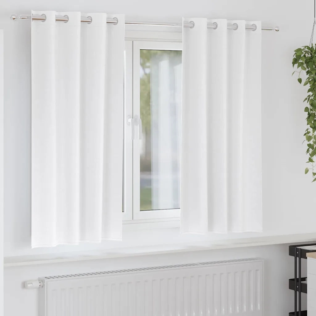 Tende Blackout con Anelli 2 pz Bianco Puro 175 x 140 cm 4107384