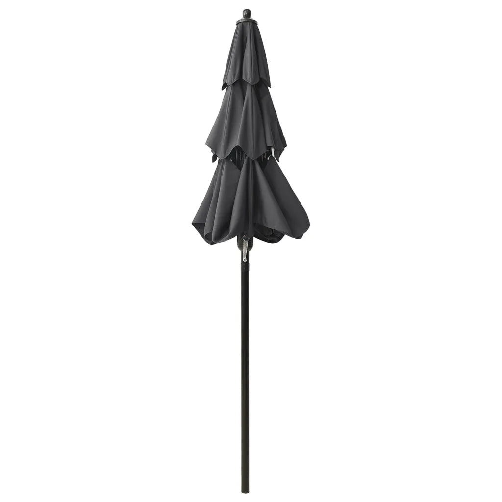 Ombrellone a 3 Livelli con Palo in Alluminio Antracite 2 m 313854
