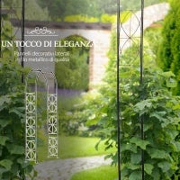 Arco per Rose e Supporto per Piante Rampicanti in Metallo, 114x30x230cm, Nero